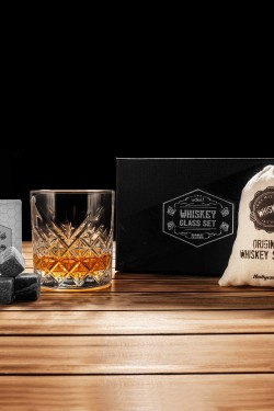 Stylish Matte Black Boxed Whiskey Glass S
