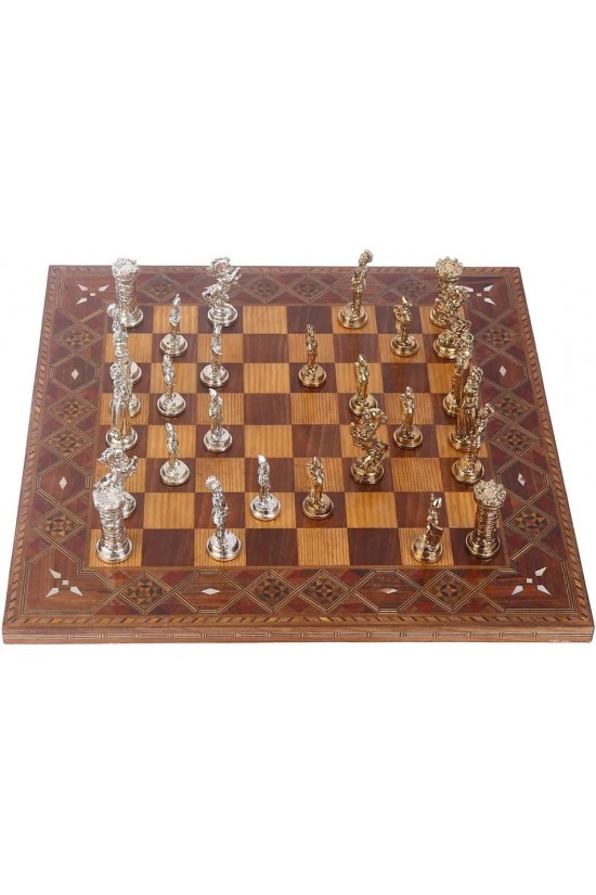 Large Size Metal British Chess Set Glossy and Handmade Solid Wood Flat Chessboard Large Size Metal British Chess Set Glossy and Handmade Solid Wood Flat Chessboard