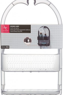 M-N48-25 Ceres Plastik Banyo Duş Rafı, Şeffaf Siyah