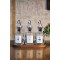 Wooden Stand Transparent 3 Pcs 250Ml Olive Oil + Vinegar + Pomegranate Sour Bottle S, White