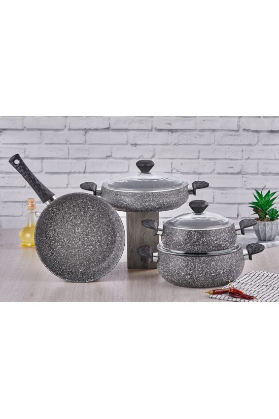 Stone Tombik 7 Prç Tencere S Gri