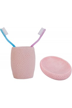 2 Li Bathroom S, modelo favo de mel rosa, poliresina