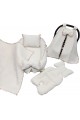 Ensemble de 5 pièces en tissu piqué nid d'abeille Babynest (pompon crème en poudre)
