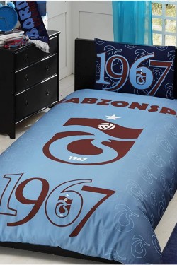 Lizenziertes Bettwäsche-Set für Einzelbett, Weinrot-Blau