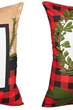 Decor bkset150 Dekorativer Weihnachts-Hirsch-Kissenbezug mit 4 Kissenbezügen S