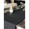 Tapis de passage lin argenté noir 45x150