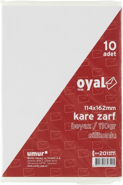 Kare Zarf, 110 gr, Silikonlu, 10'lu, Beyaz