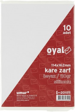 Kare Zarf, 110 gr, Silikonlu, 10'lu, Beyaz