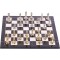 Metal Classic Chess Set Shiny and Folding Marble Patterned MDF Wooden Chess Board (43x43 cm.)