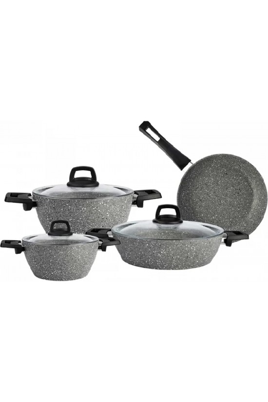 Gris Bio Granit 7 Pieces Pot S, Pan (Including Pot Lids)