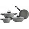 Gris Bio Granit 7 Pieces Pot S, Pan (Including Pot Lids)