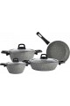 Gris Bio Granit 7 Pieces Pot S, Pan (Including Pot Lids)