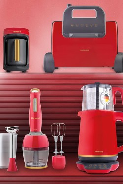 Gold Serisi Kırmızı Elektrikli Çeyiz S, Pottoman Türk Kahve Makinesi, Handmaid Blender Set, Rtea Konuşan Çay Makinesi, Toastbuster 6 Ekmekli Tost Makinesi