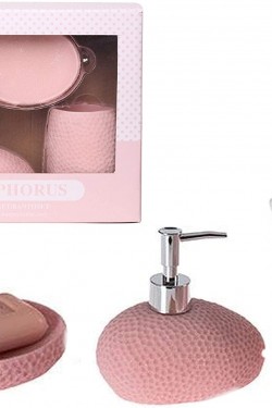 Pembe Petek Desenli 3 Lü Banyo S Hediye Kutulu