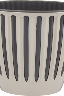 PYN5 Piyano Saksı Geçme Tabaklı İçlikli Dekoratif Saksı, Kirli Beyaz, 18.8cm, 3 Litre