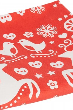 MASA3046 Rot-weiße Weihnachts-Hirsch-Digitaldruck-Tischdecke, 140 x 260 cm