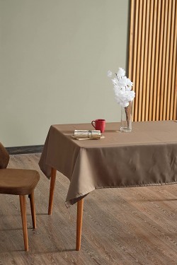 Miabella-Haus 140 x 140 cm Satin-Tischwäsche 12981, Braun