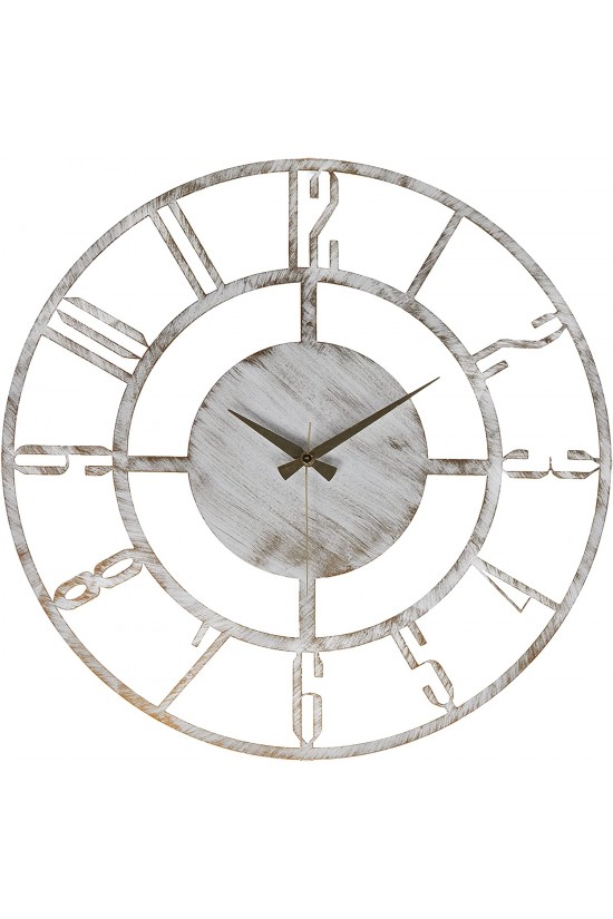 MDS-50 Dilek Metal Eskitme Duvar Saati, Beyaz, 50x50 cm MDS-50 Dilek Metal Eskitme Duvar Saati, Beyaz, 50x50 cm