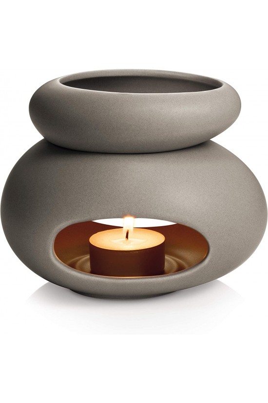 Fancy Home 906832.43 Aroma Difüzörü, Sır Kaplamalı Seramik, Gri, 1 Parça
