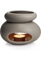 Fancy Home 906832.43 Aroma Difüzörü, Sır Kaplamalı Seramik, Gri, 1 Parça