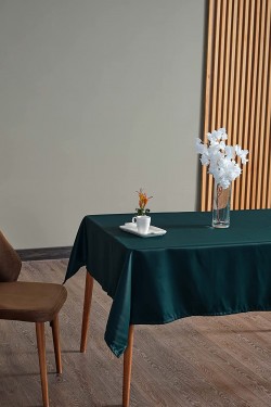 Miabella-Haus 140 x 140 cm Satin-Tischwäsche 12981, Dunkelgrün