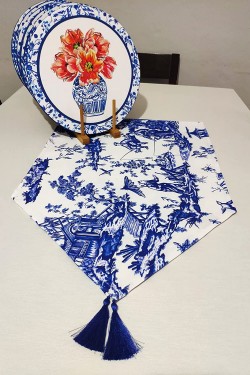 Chemin de table à motifs ethniques japonais, lot de 6 Suplas