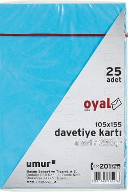 Davye Kartı, 105 x 155 cm, 250 gr,  25'li, Mavi