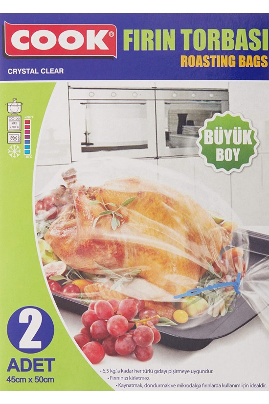 Fırın Torbası, Büyük Boy 45 cm x 50 cm (2 Adet/Kutu içi)