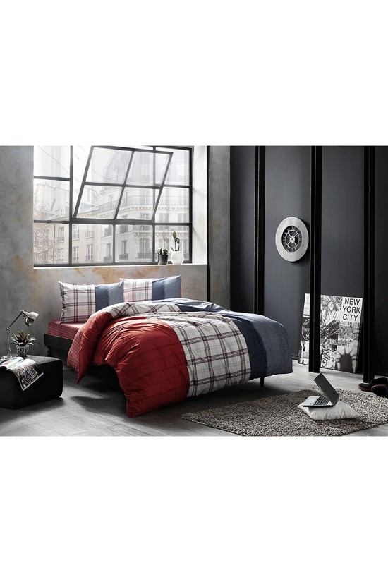 60176199 Ranforce Cloud Bettbezug-Set, Rot, Einzelbett 60176199 Ranforce Cloud Bettbezug-Set, Rot, Einzelbett