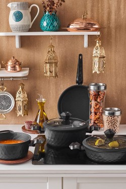 Bio Diamond Antibakterieller Griff 7-teiliges Kochgeschirr S