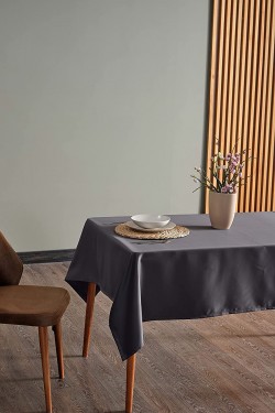 Miabella-Haus 140 x 140 cm Satin-Tischwäsche 12981, Anthrazit