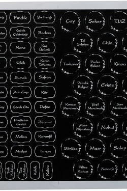 96 Stück schwarze Gewürze, Hülsenfrüchte, Nüsse, K-Sticker-Glas