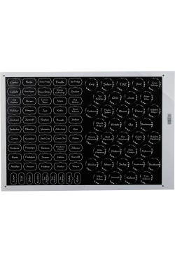 96 Pcs Bocal Noir Épices-légumineuses-noix k-sticker JAR