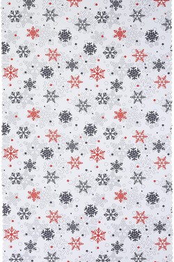 MASA3058 Beyaz Zeminde Kar Taneleri Masa Örtüsü, 140 x 220 cm