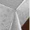 Mit Fasern gefütterte PVC-Tischdecke, 140 x 140 cm, abwischbar, flüssigkeitsbeständig, schmutzabweisend, Blumenmuster, Silber