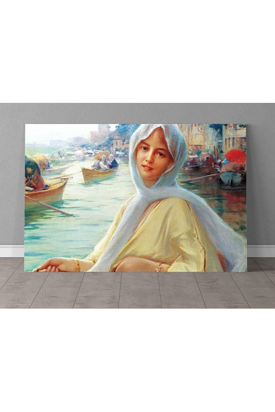 Fausto Zanora-Elçinin Kızı Kanvas Tablo, 90x140 Cm