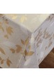 Mit Fasern gefütterte PVC-Tischdecke, abwischbar, flüssigkeitsbeständig, schmutzabweisend, Blattmuster, Gold, 100 x 140 cm Mit Fasern gefütterte PVC-Tischdecke, abwischbar, flüssigkeitsbeständig, schmutzabweisend, Blattmuster, Gold, 100 x 140 cm