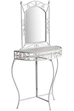 Commode+Miroir Blanc Tumbled, 77x75