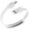 USB 3.1 Type-C Uyumlu Beyaz Bileklik Şarj Data Kablosu CDG-CNV71
