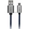 Denim Patterned Micro USB Charge and Data Cable Metal