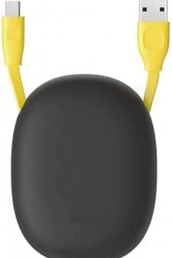 Lets Go Little, 2.0 A USB-A & USB-C Reel Charge & Data Transfer Cable, 1 Meter, Gray - Yellow, ‎CATRN-GY
