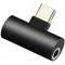 CDG-CNV79 Type C + 3.5mm Stereo Dönüştürücü Çoklayıcı Siyah Adaptör
