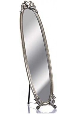 Bowed Silver Full Length Mirror, 148x35