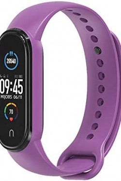 Mi Band 5 İçin Klasik Model Silikon Kayış-Kordon Mor