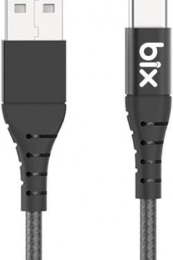 Câble de charge et de données de renforcement de type C noir 1 mètre