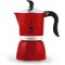 BIALETTI Fiammetta Moka Cezvesi,1 kişilik, 40 ml, Alüminyum Gövde ve Termoplastik Sap, Kırmızı Renk