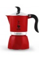 BIALETTI Fiammetta Moka Cezvesi,1 kişilik, 40 ml, Alüminyum Gövde ve Termoplastik Sap, Kırmızı Renk
