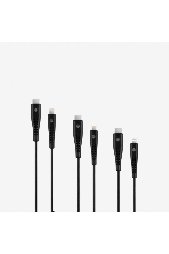 USB-C to Lightning 3A 3-Way Charging Cable S 120/200/300cm-Black USB-C to Lightning 3A 3-Way Charging Cable S 120/200/300cm-Black