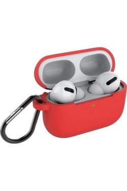 Airpods Pro Kılıf Mat Darbe Emici Profesyonel Termoplastik Kancalı Kırmızı