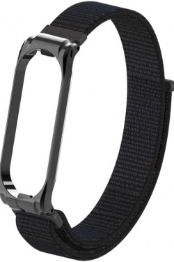 Mi Band 6 ile Uyumlu Saat Kayışı Hasır Örme Metal çerçeveli  Mi Band ile uyumlu Şık Tasarım Hasır Kordon Kayış Kayış, Siyah